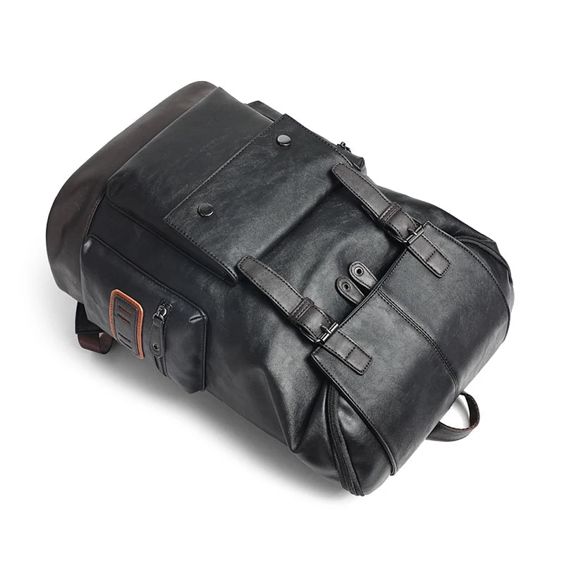 Mochila de Cuero Masculina Paul 35L – Impermeable para Notebook y Viaje