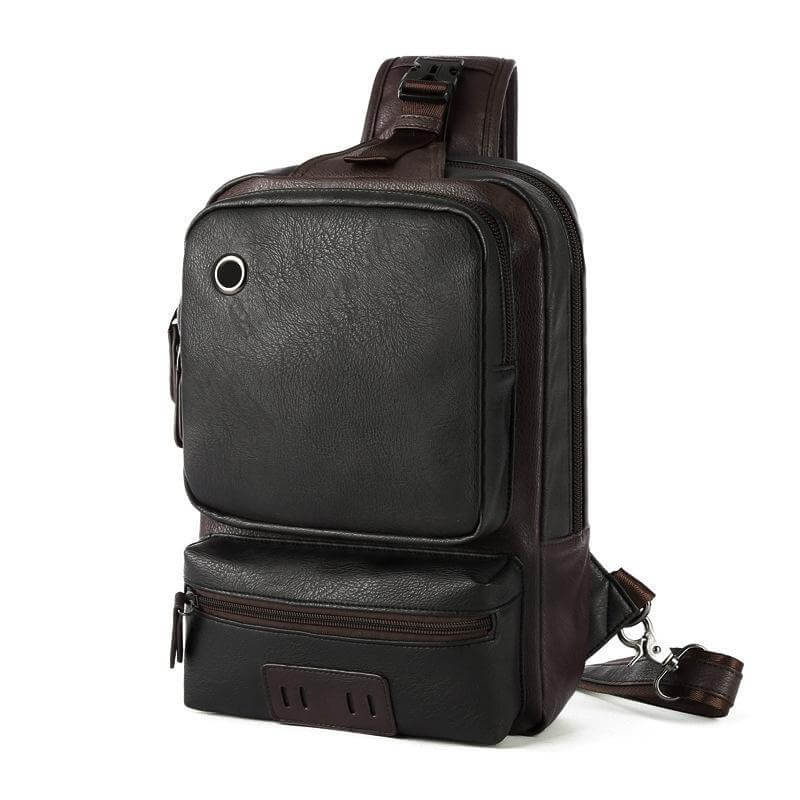 Mochila Masculina de Cuero Perry – Urbana, Versátil y Compacta