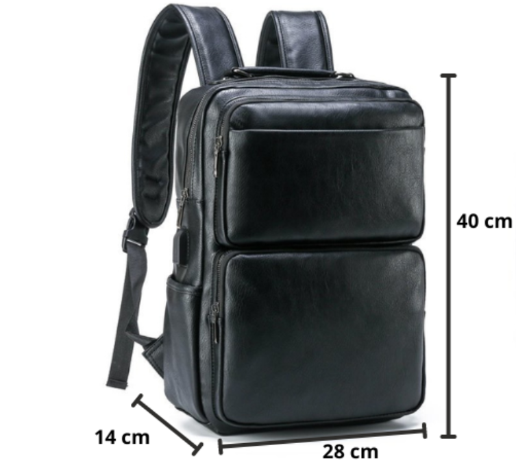 Mochila Masculina de Cuero Genuino Caspian Bag – Ejecutiva Premium con Puerto USB