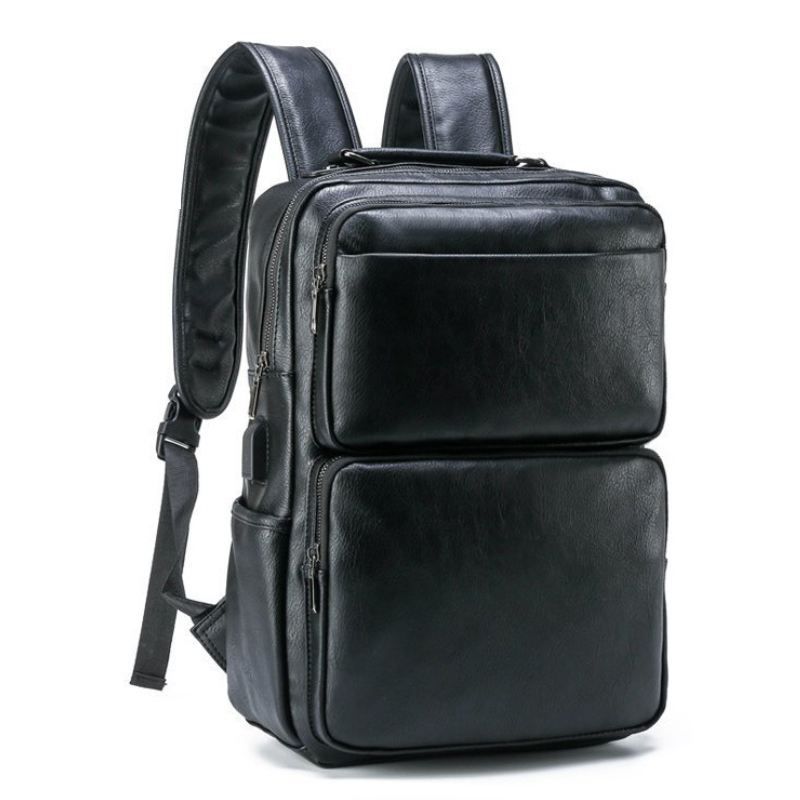 Mochila Masculina de Cuero Genuino Caspian Bag – Ejecutiva Premium con Puerto USB