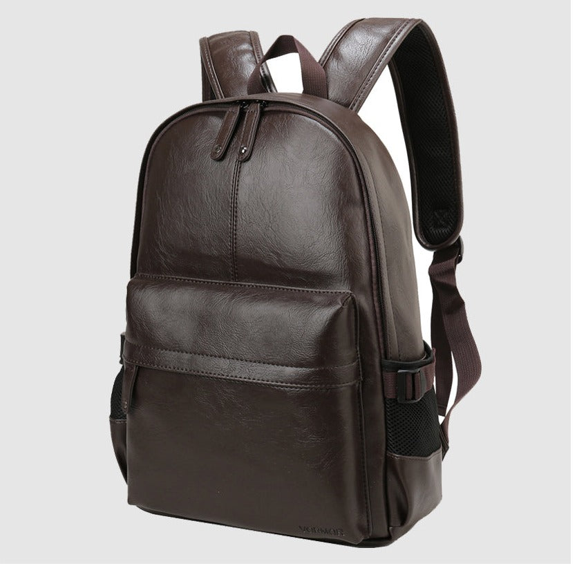 Mochila de Cuero Compacta Urbana para Notebook 14” – Elegante y Minimalista