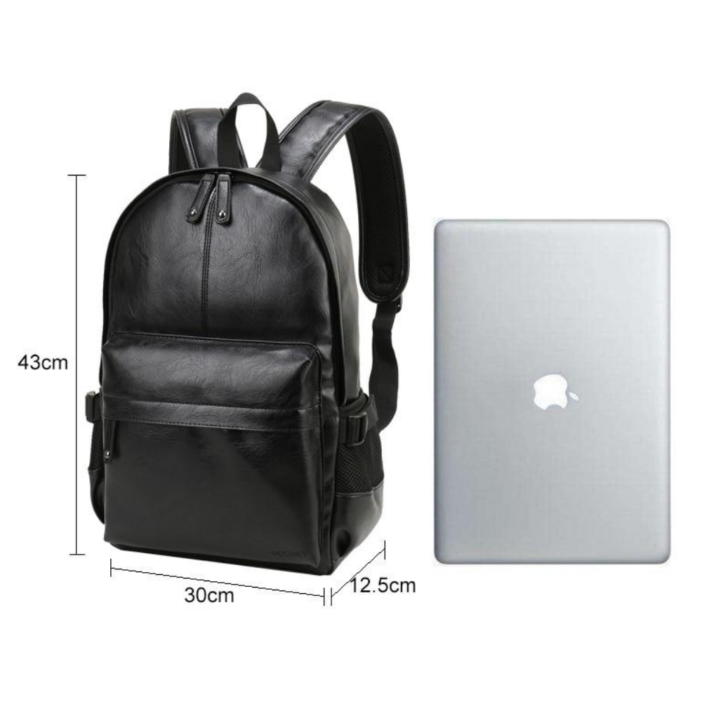 Mochila de Cuero Compacta Urbana para Notebook 14” – Elegante y Minimalista