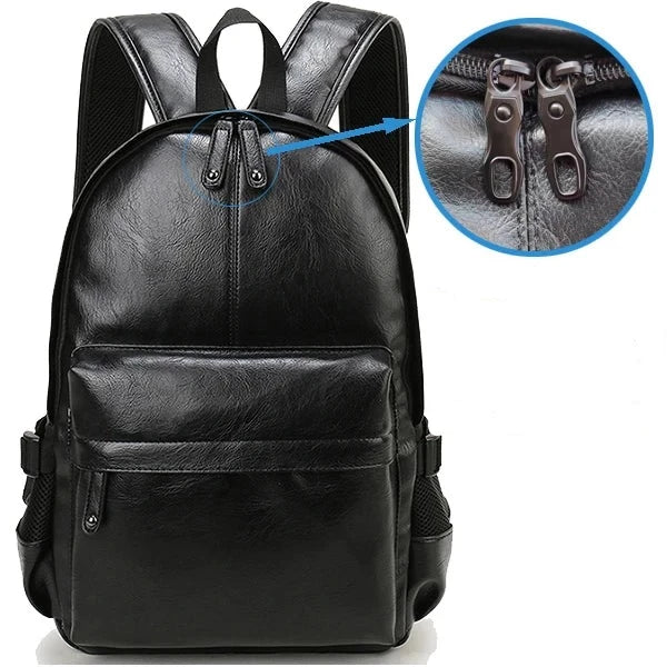 Mochila de Cuero Compacta Urbana para Notebook 14” – Elegante y Minimalista