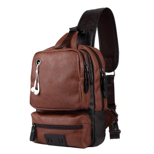 Mochila Masculina de Cuero Perry – Urbana, Versátil y Compacta