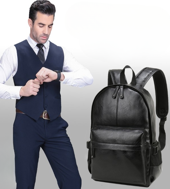 Mochila de Cuero Compacta Urbana para Notebook 14” – Elegante y Minimalista